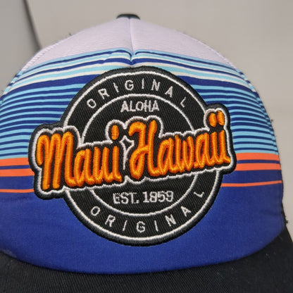 Maui Hawaii Aloha Snapback Trucker Hat Multi One Size Striped Mesh Back