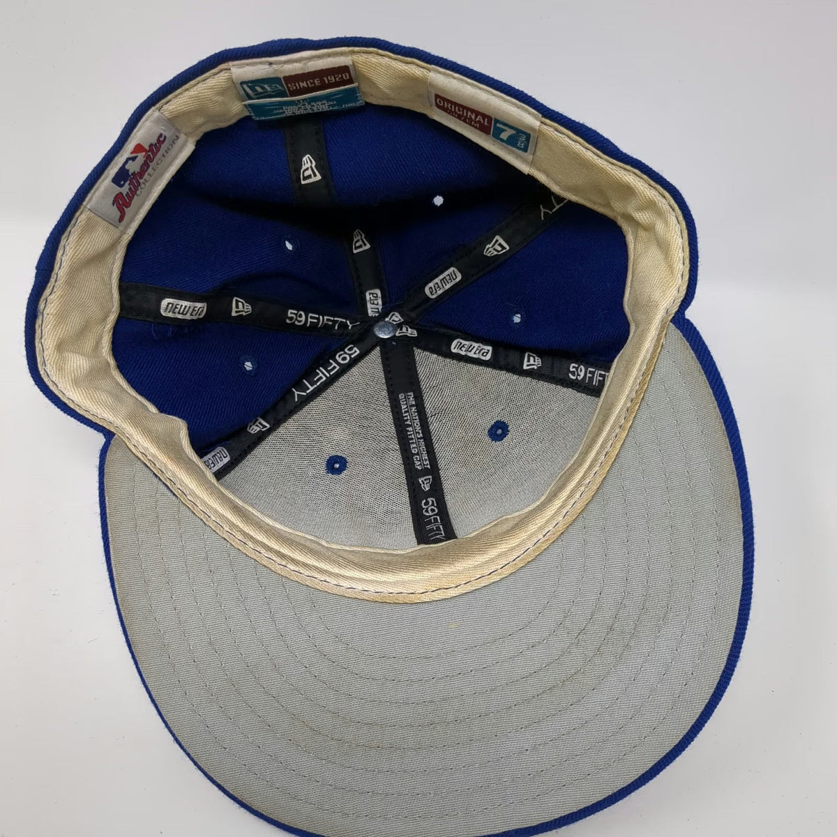 Kansas City Royals MLB New Era Baseball Hat Blue 7 3/8 Wool 59FIFTY Gray Under
