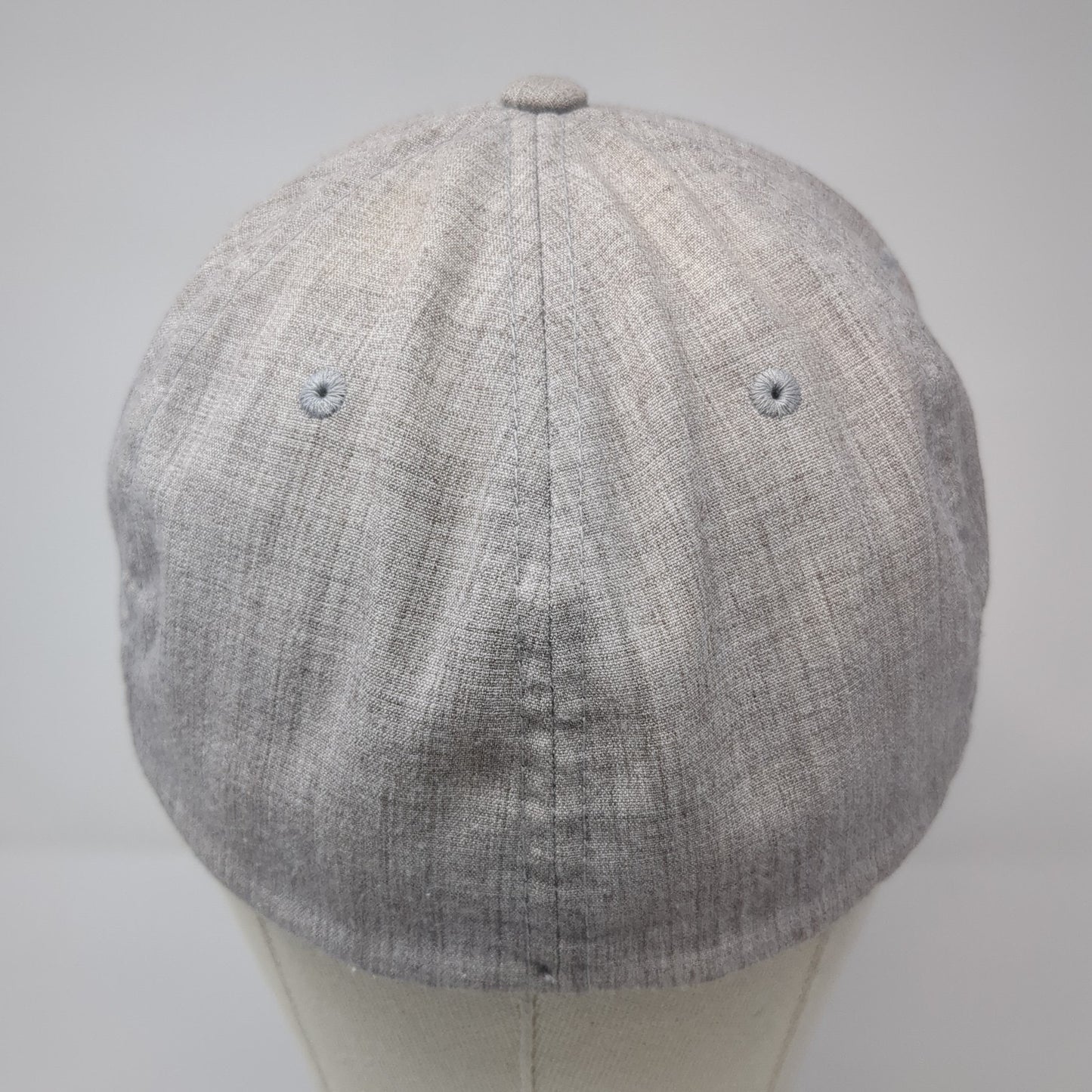 Leather Patch Fitted Hat Gray XL Vent Holes Flexfit Stretch Yupoong