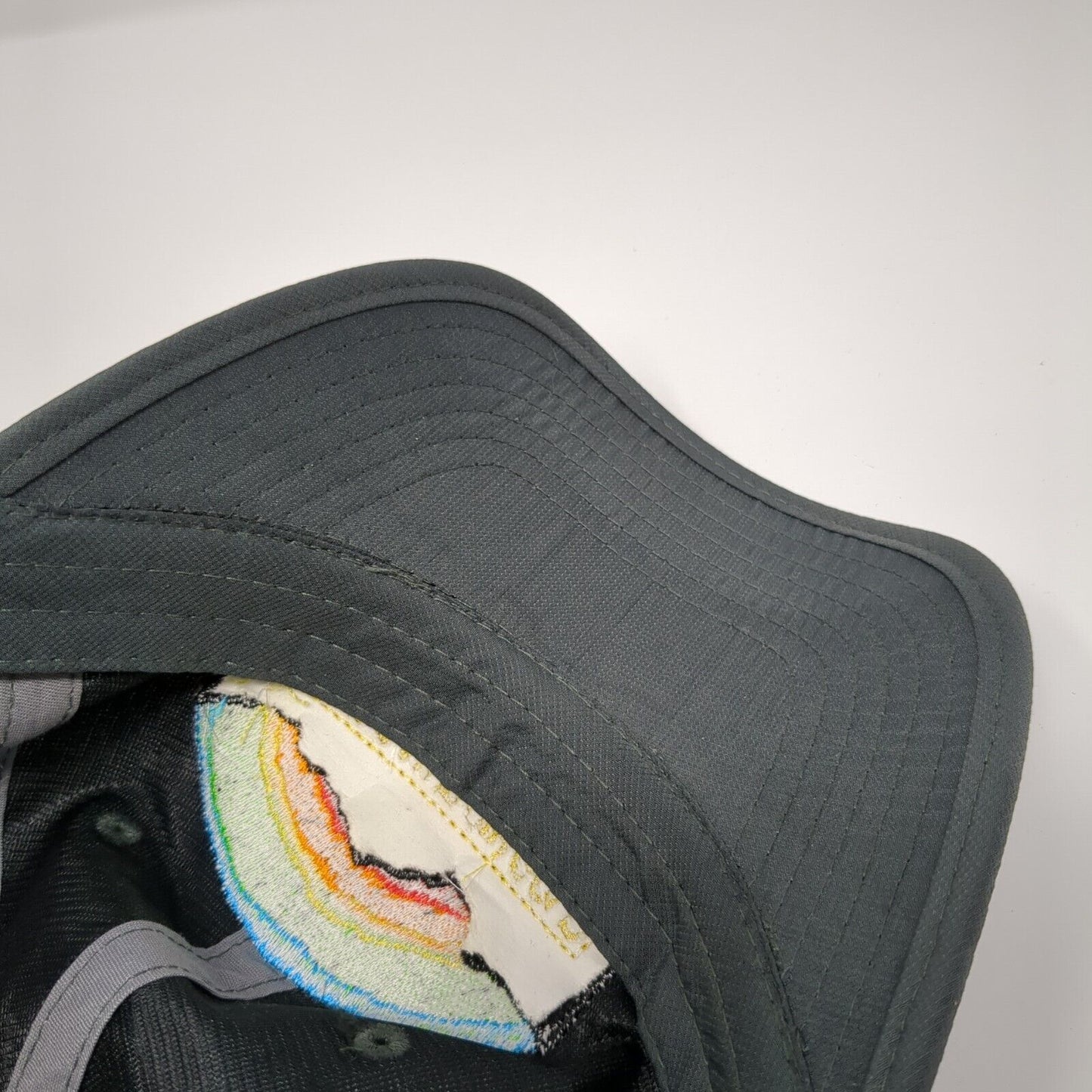 Camp Rainbow Gold Strapback Hat Gray One Size Perforated Sportsman