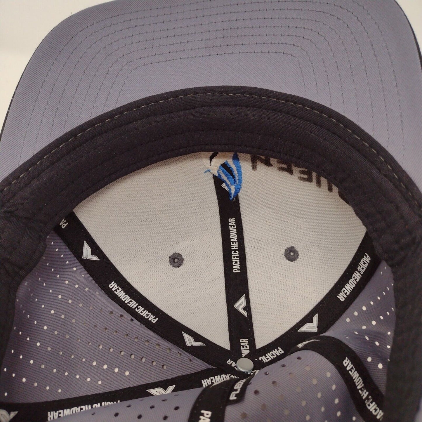 Ignite Fitted Hat Gray S-M Embroidered Flexfit Laser Cut Perforated