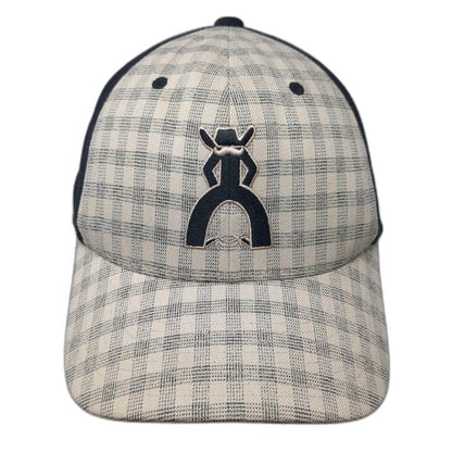 Hooey Baseball Cap Beige Black Plaid M Punchy Flexfit Stretch Logo Graphic Hat