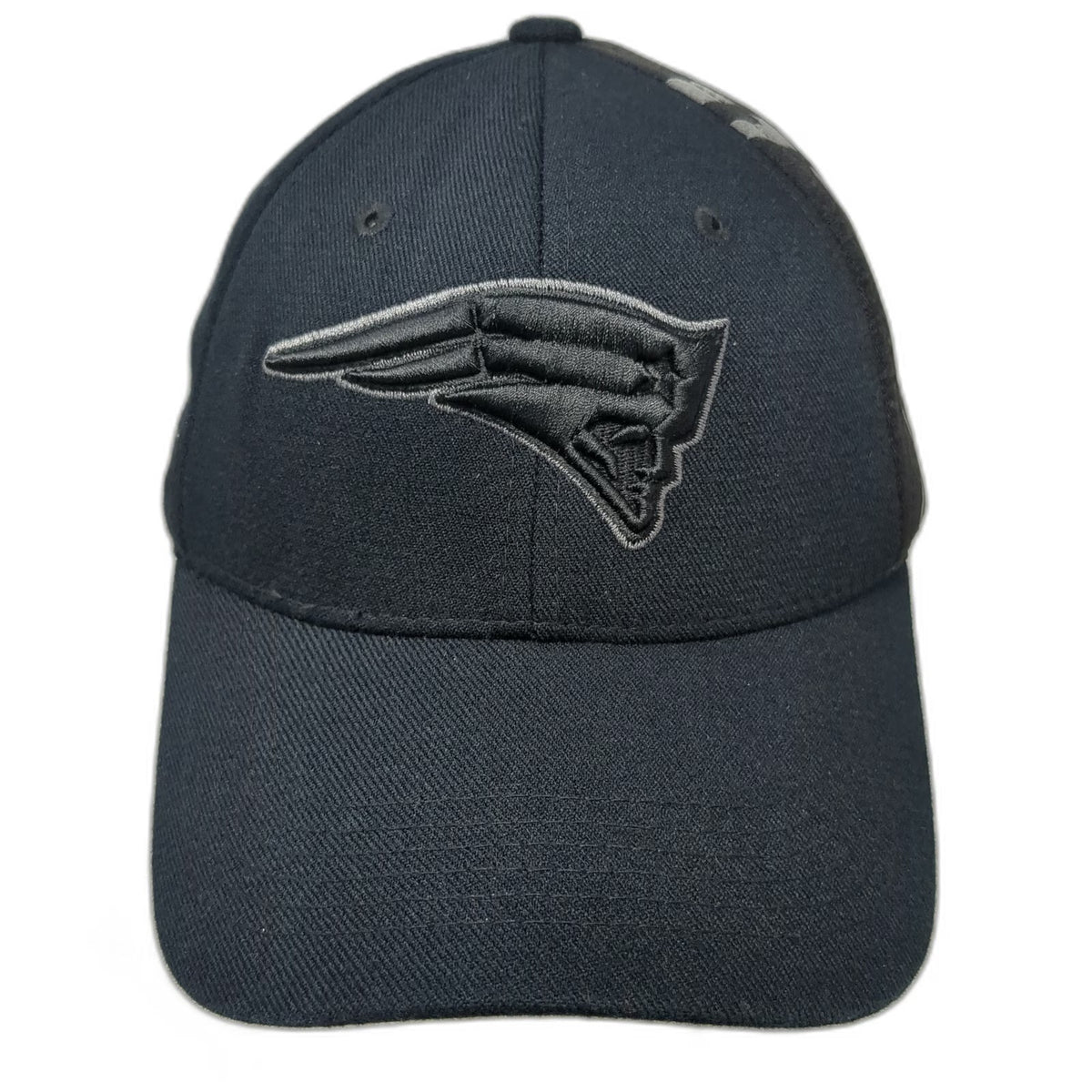 New England Patriots NFL Reebok Cap Black Gray One Size Stretch Fit Graphic Hat