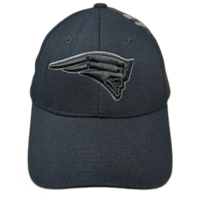 New England Patriots NFL Reebok Cap Black Gray One Size Stretch Fit Graphic Hat