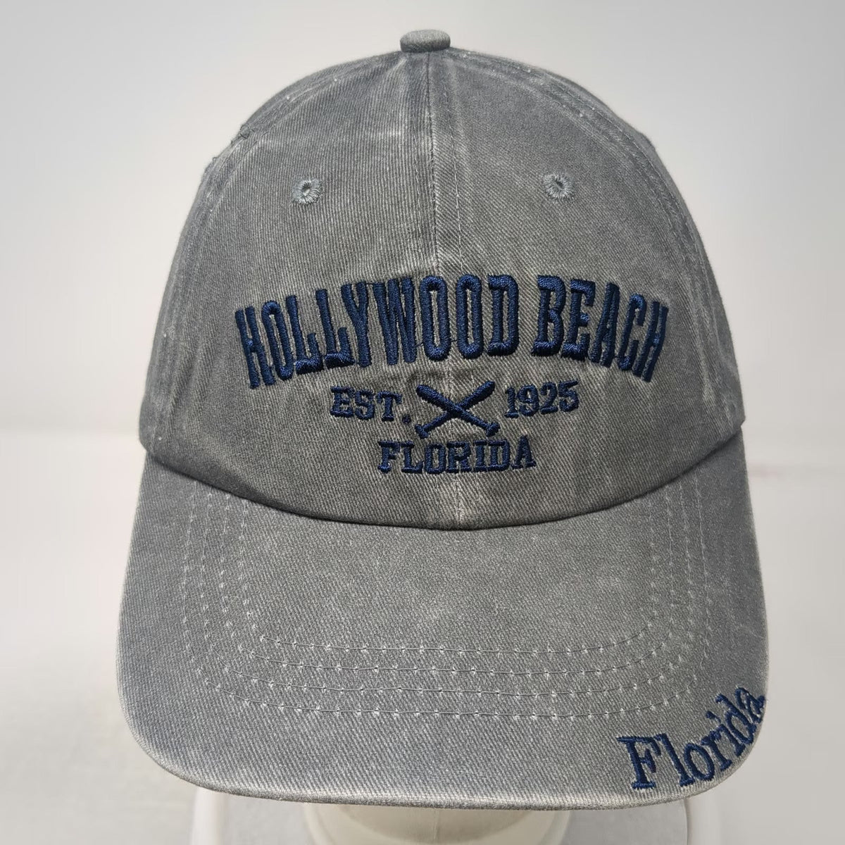 ZCS Equipment Baseball Cap Gray One Size Hollywood Beach Florida Embroidered Hat