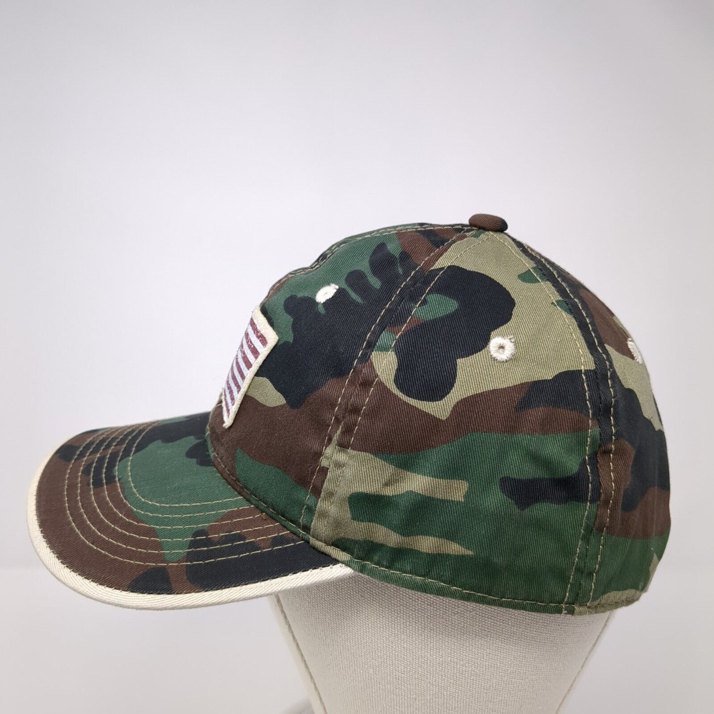 USA Flag Patch Slideback Hat Camo One Size Adjustable Signatures