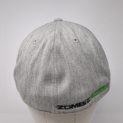 ZA Zombie Acres Fitted Hat Gray 7 1/4-7 5/8 Embroidered Flexfit Tech