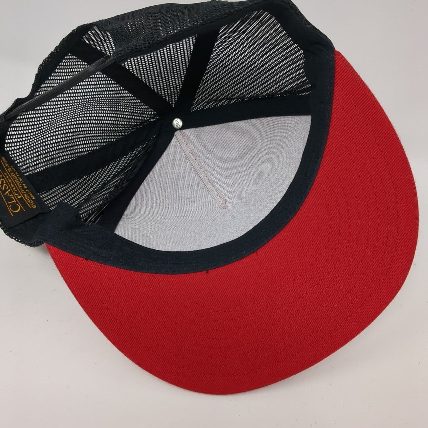 The Classics Yupoong Snapback Mesh Back Trucker Hat Red One Size Colorblock