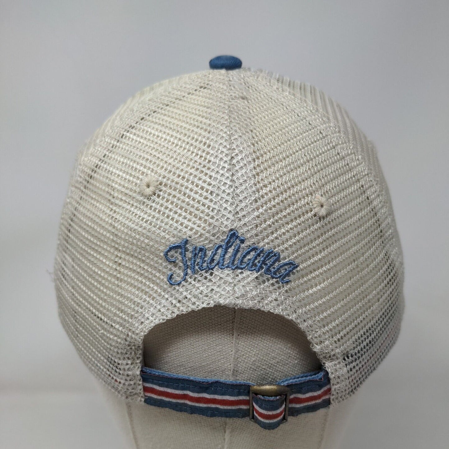 Red Heart Stars Indiana Slideback Trucker Hat Blue OSFM Adjustable Mesh Back