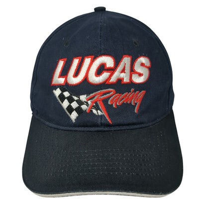 Lucas Racing Strapback Baseball Cap Blue One Size Adjustable Embroidered 6 Panel
