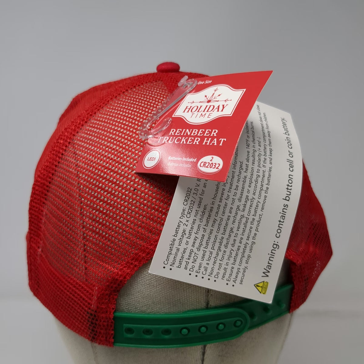 Holiday Time Trucker Hat Red Green OS LED Light Knit Christmas Tree W/Tags