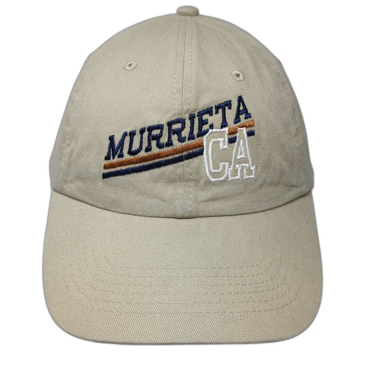Harriton Baseball Cap Hat Beige One Size Murrieta California Strapback Cotton