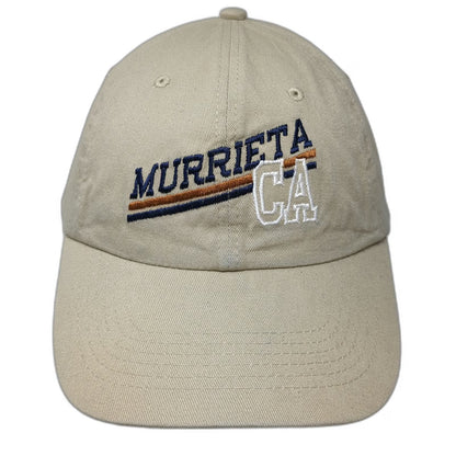Harriton Baseball Cap Hat Beige One Size Murrieta California Strapback Cotton