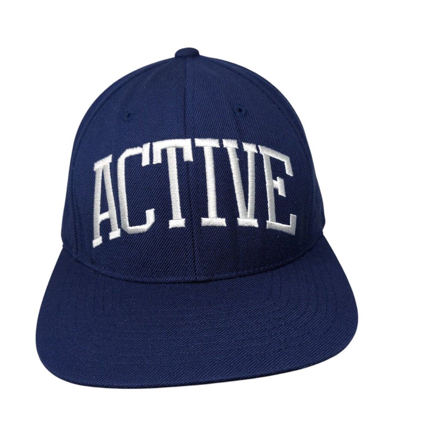 Active Snapback Hat Blue One Size Adjustable Embroidered 6 Panel