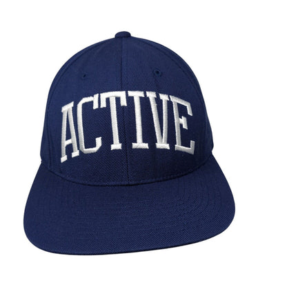 Active Snapback Hat Blue One Size Adjustable Embroidered 6 Panel