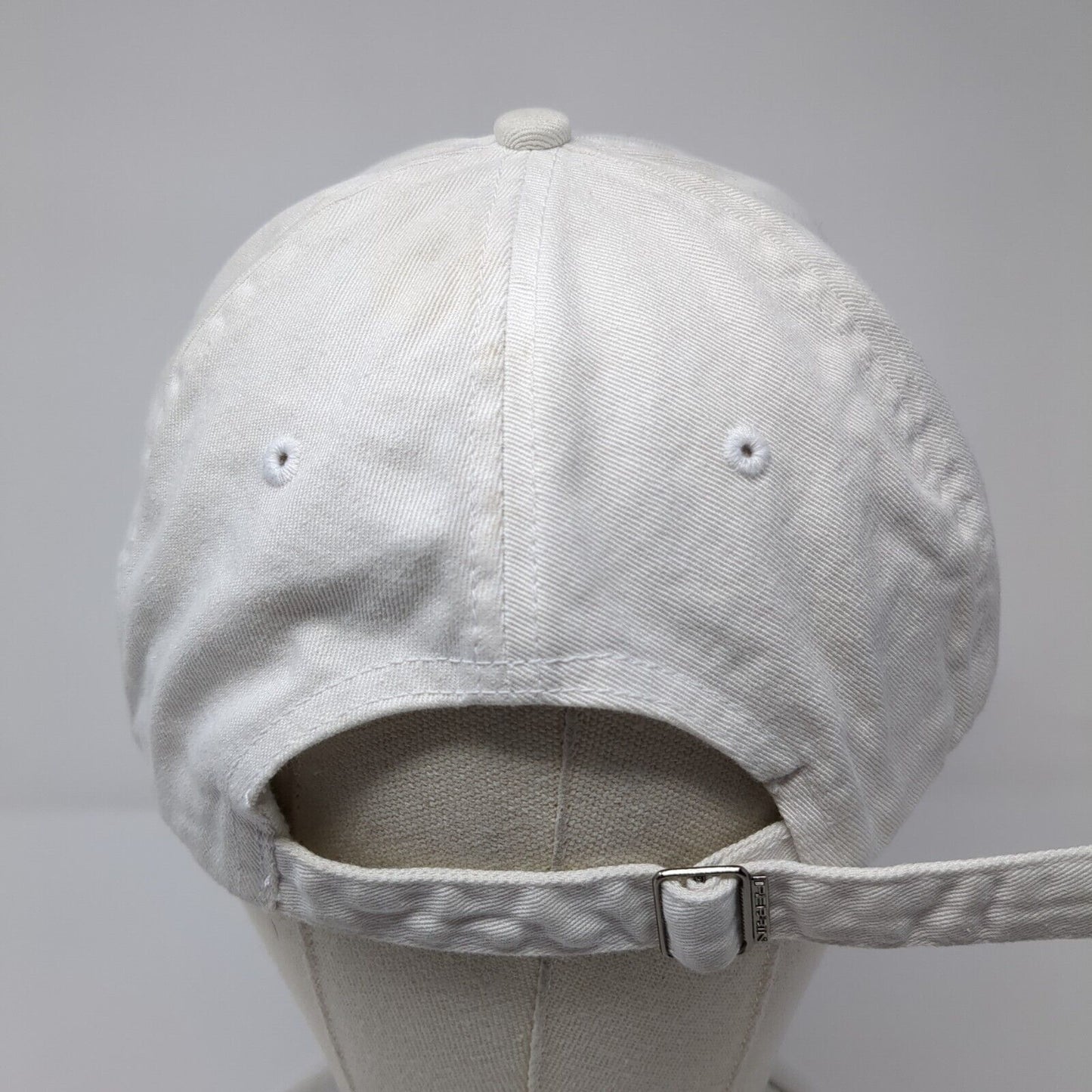 Boise Slideback Hat White One Size Adjustable Embroidered 6 Panel Perrin Cotton
