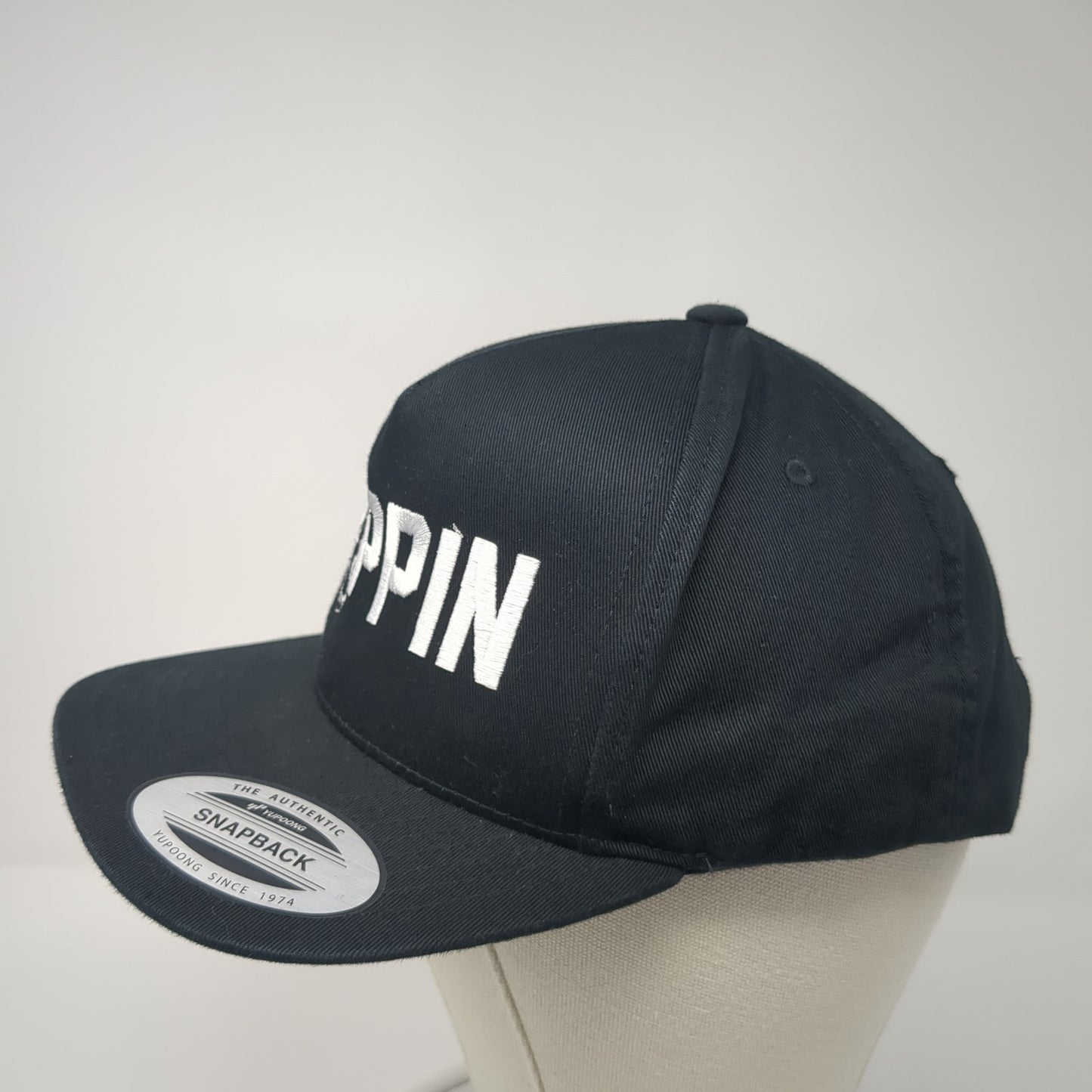 Trippin Snapback Hat Black One Size Adjustable Embroidered Yupoong