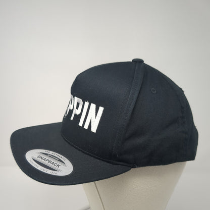 Trippin Snapback Hat Black One Size Adjustable Embroidered Yupoong