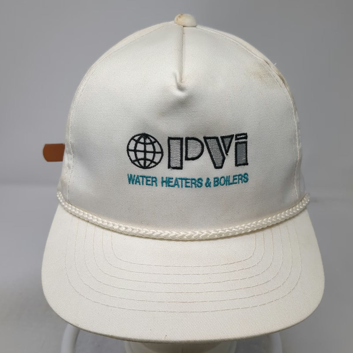 YoungAn Hat 5 Panel White One Size PVI Water Heaters Boilers Rope Leather Strap