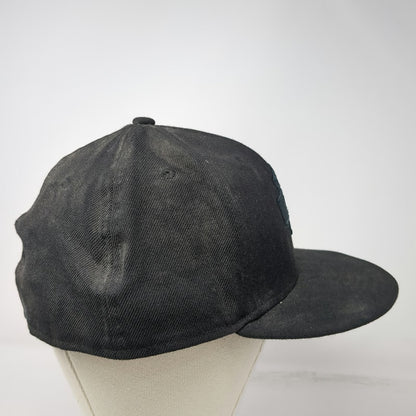 New Era Baseball Cap Black 7 1/2 Fitted Harley-Davidson Logo Embroidered Hat