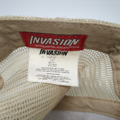 Invasion Trucker Hat Brown One Size Cork Cabo Mexico Anchor Patch Nautical Cap