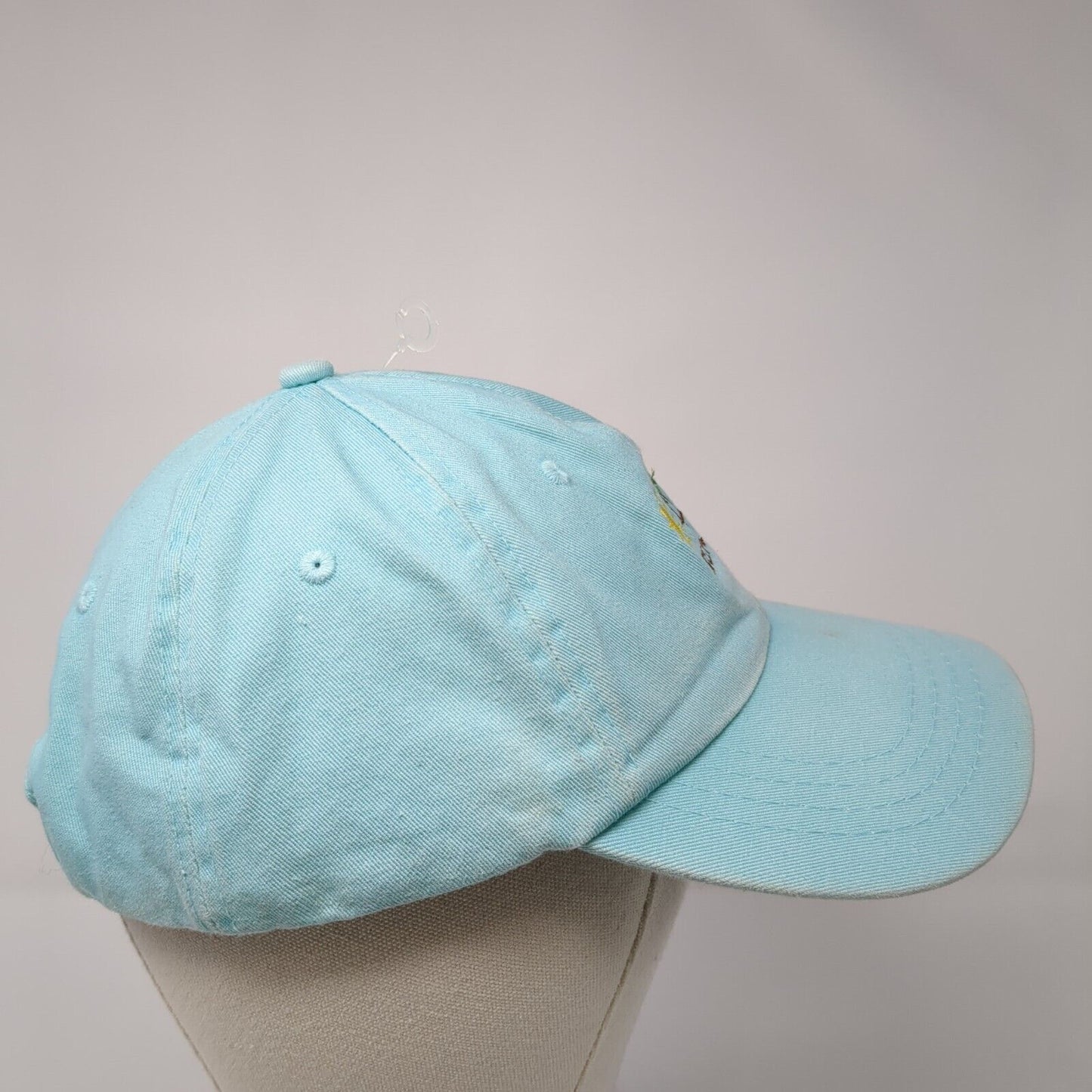 Cozumel Strapback Hat Blue One Size Adjustable Sun Palm Tree 6 Panel
