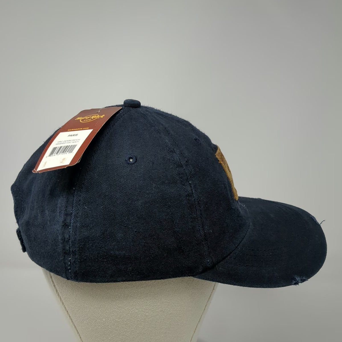 Hard Rock Cafe Baseball Cap Blue One Size Paris Distressed Strapback Cotton Hat