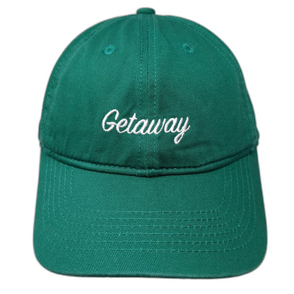 Getaway Baseball Cap Green One Size Slideback Hat EST 2015 Cotton Unstructured