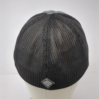 Pine Trees American Flag Fitted Trucker Hat Gray S/M Mesh Back Columbia