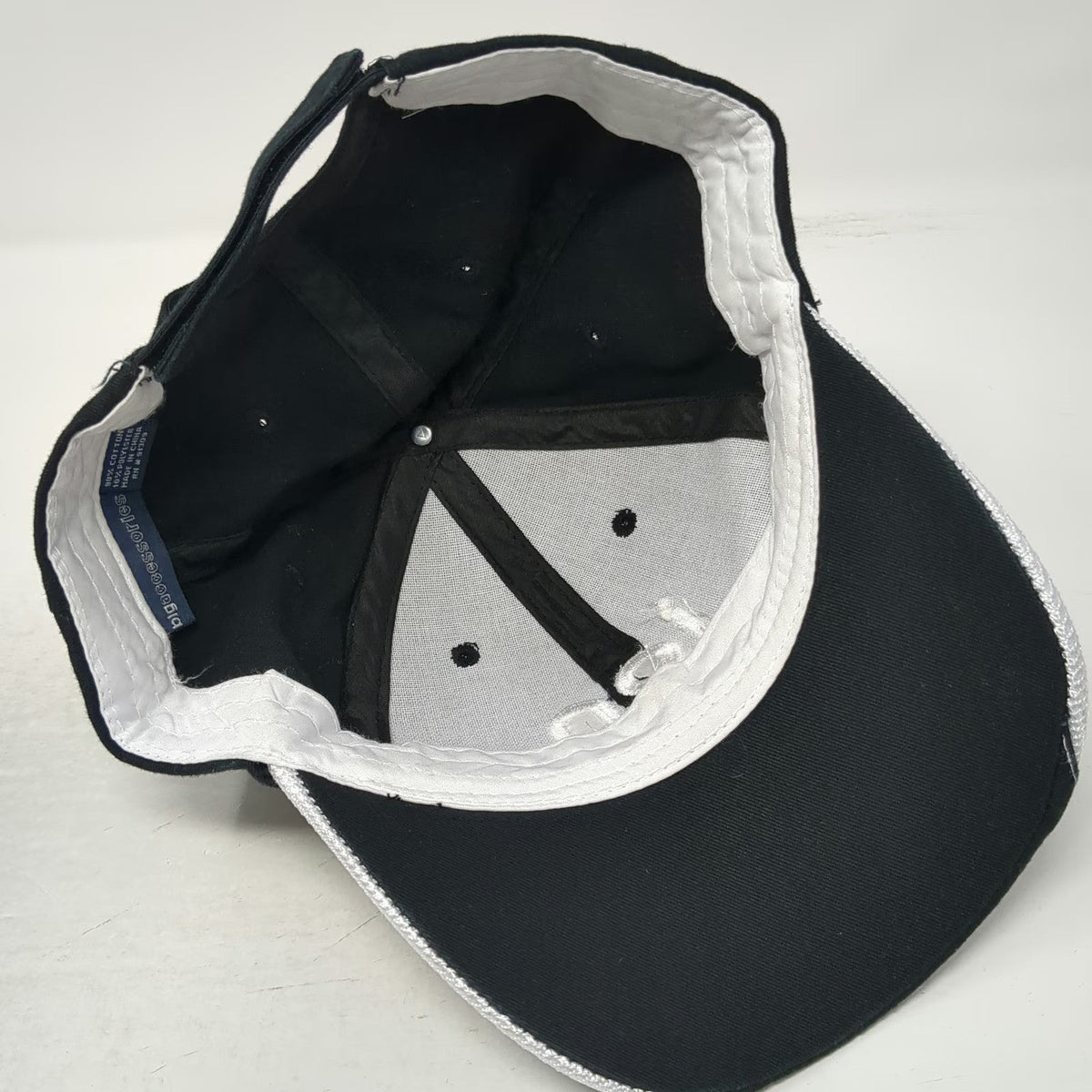 Big Accessories Baseball Cap Black White One Size Ion Television Mesh Trim Hat
