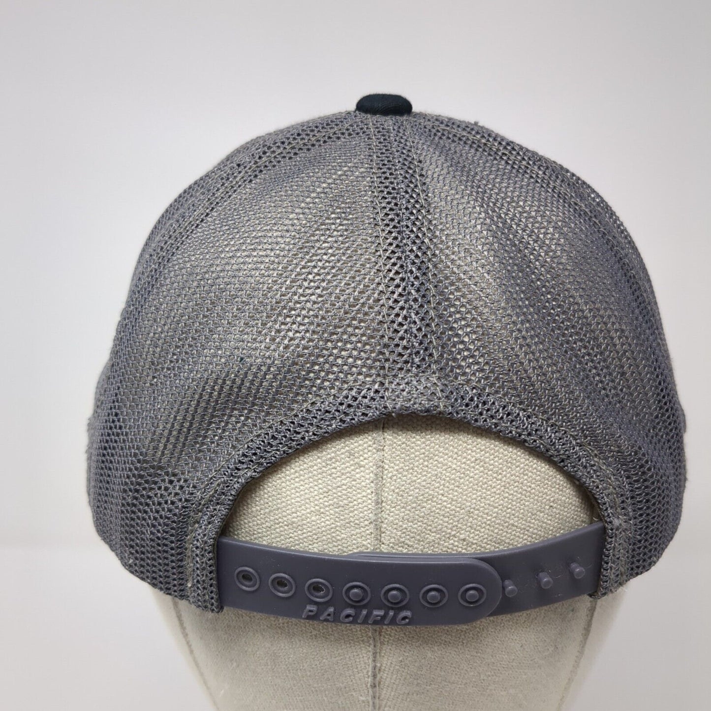 Pacific Headwear Snapback Mesh Back Trucker Hat Black One Size Patch