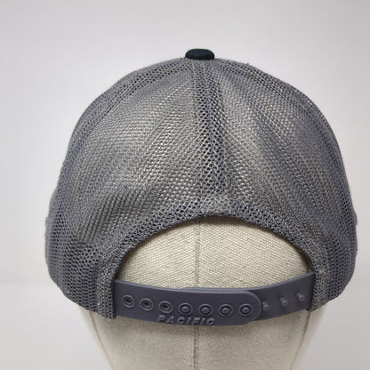 Pacific Headwear Snapback Mesh Back Trucker Hat Black One Size Patch