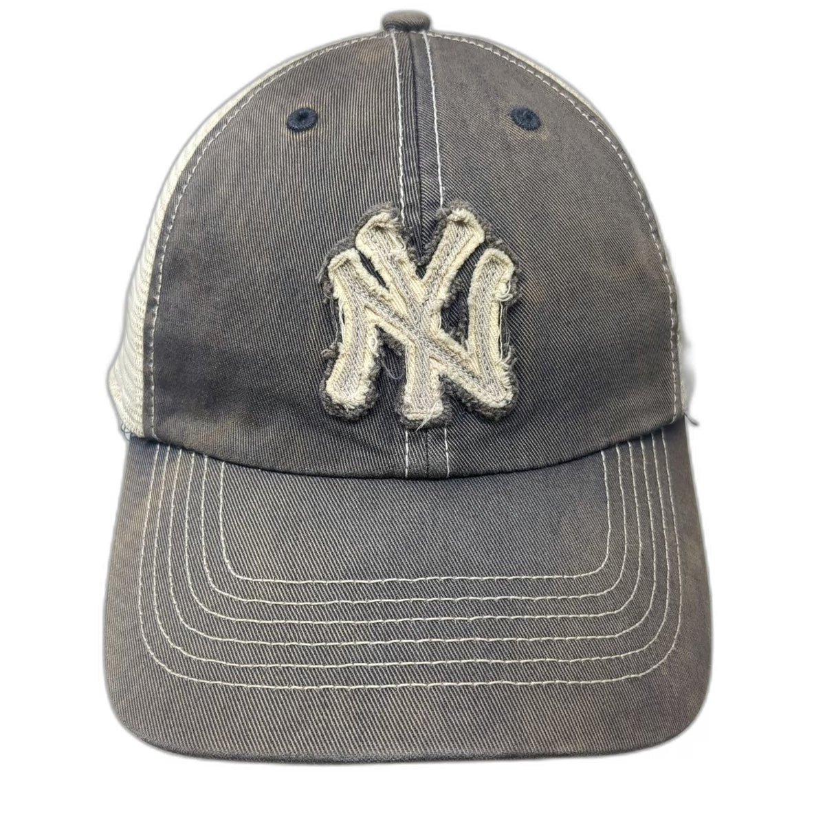 New York Yankees MLB 47 Brand Baseball Cap Gray One Size Mesh Back Hat Stretch
