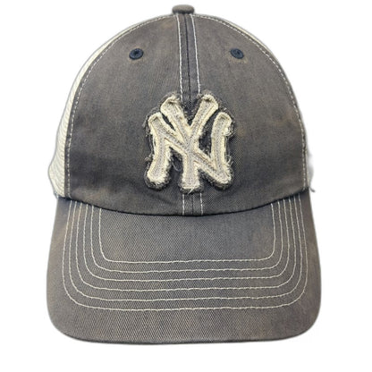 New York Yankees MLB 47 Brand Baseball Cap Gray One Size Mesh Back Hat Stretch