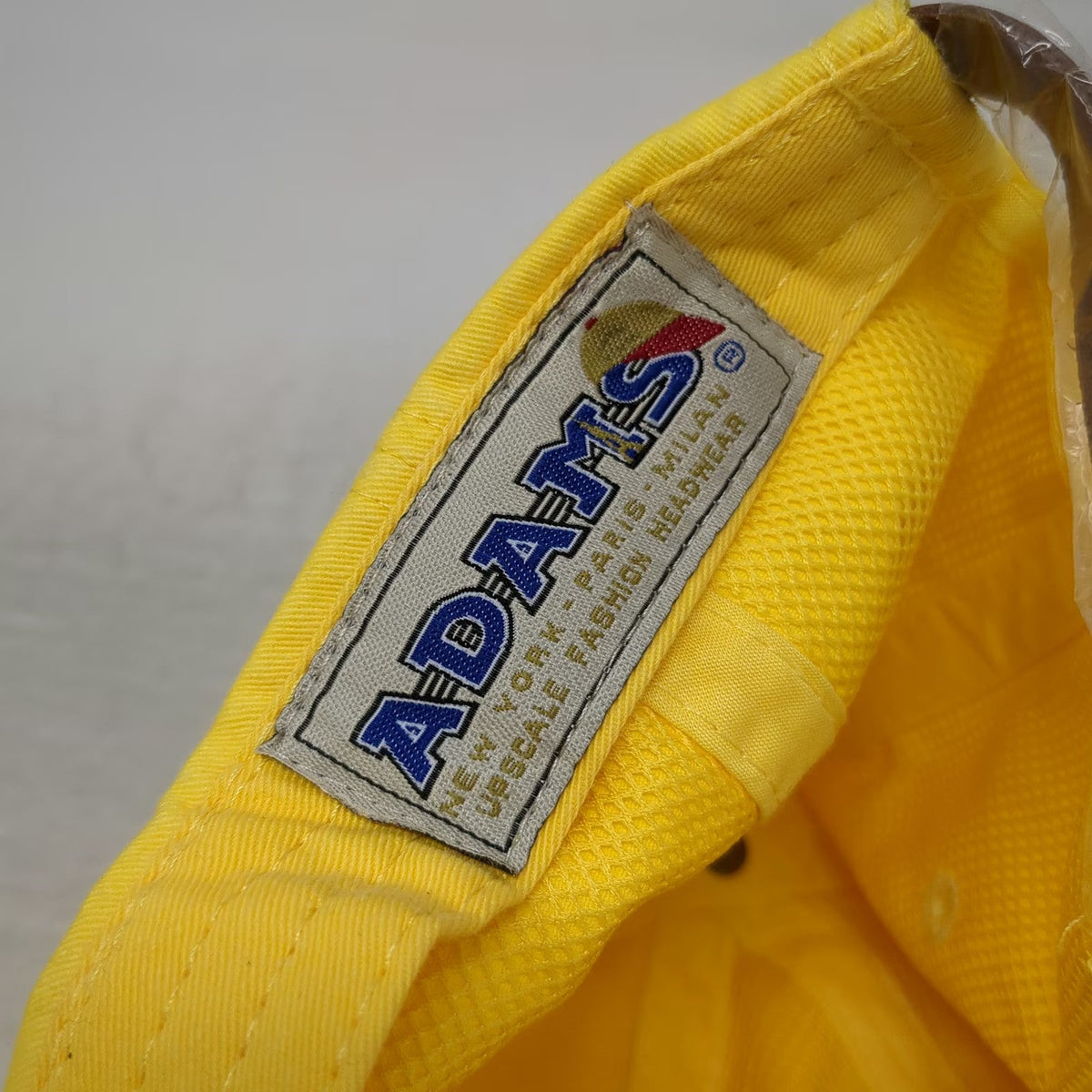 Adams Baseball Cap Yellow One Size Leather Strap Embroidered Garden Club Hat