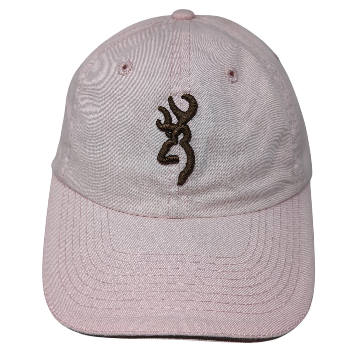 Browning Logo Strapback Hat Pink One Size Adjustable Embroidered Logo