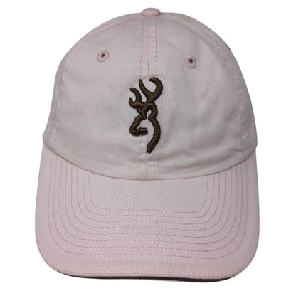 Browning Logo Strapback Hat Pink One Size Adjustable Embroidered Logo