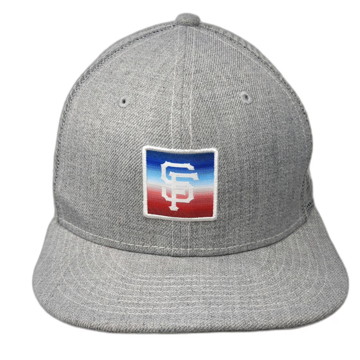 New Era MLB San Francisco Giants Trucker Hat Gray One Size SF Logo Mesh Snapback