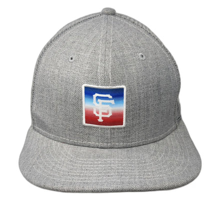 New Era MLB San Francisco Giants Trucker Hat Gray One Size SF Logo Mesh Snapback