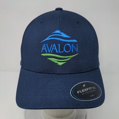 Avalon Fitted Hat Blue L/XL Flexfit NU Embroidered Lightweight 6 Panel Yupoong