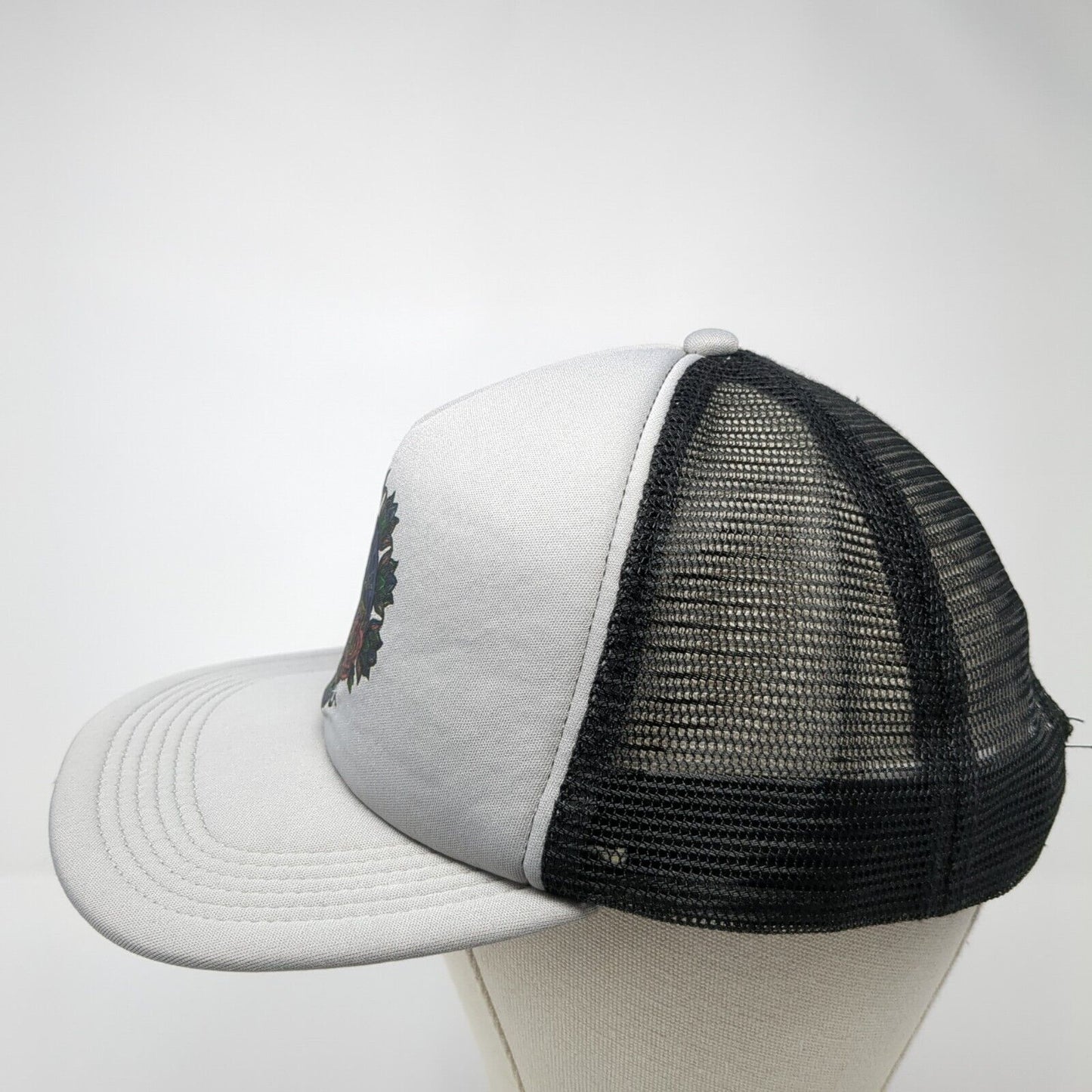 Big X Snapback Mesh Back Trucker Hat Gray One Size Adjustable Floral Logo