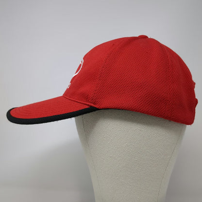 KYMCO Baseball Cap Red One Size Sandwich Brim Slideback Hat Textured Performance