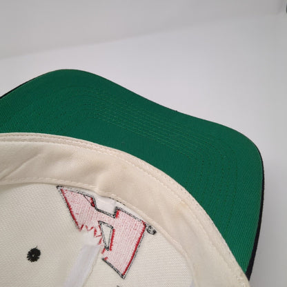 A Piranhas Snapback Hat White One Size Adjustable Colorblock 6 Panel