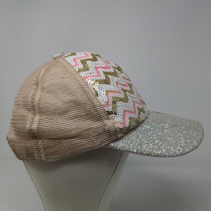 Unbranded Girl Snapback Mesh Back Hat Multicolor Adjustable 100% Polyester Bling