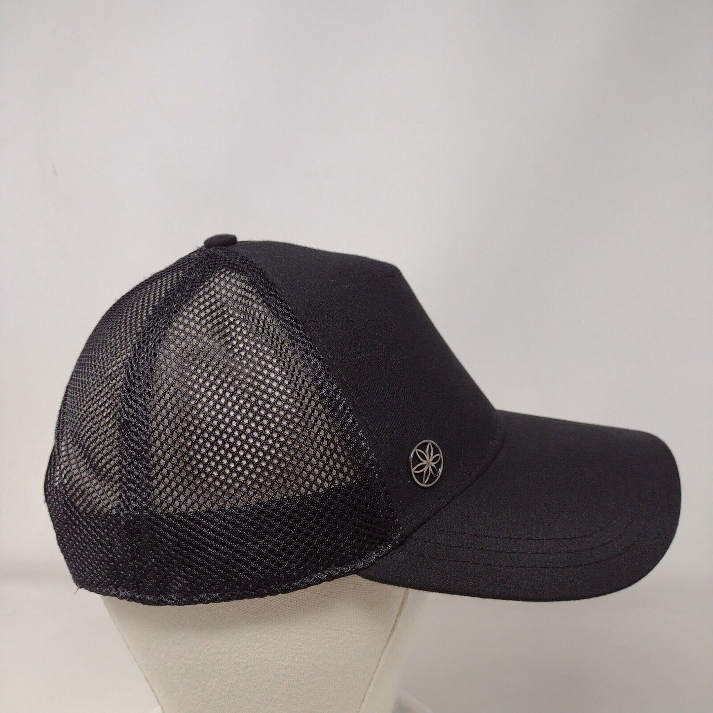 Gaiam Snapback Trucker Hat Black One Size Adjustable Mesh Back Blank