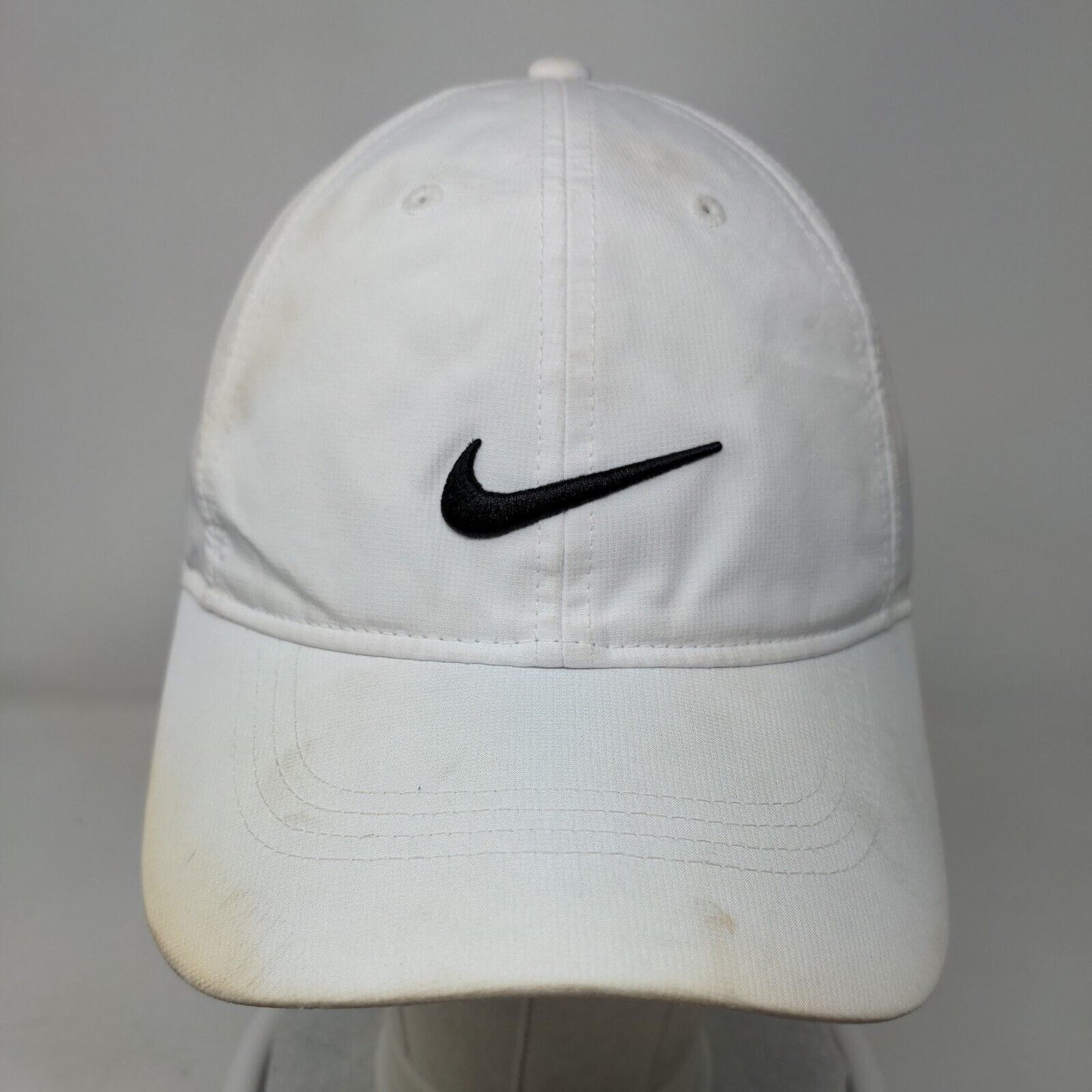 Nike Swoosh Strapback Hat White OSFM Embroidered Logo Legacy91 Dri-Fit