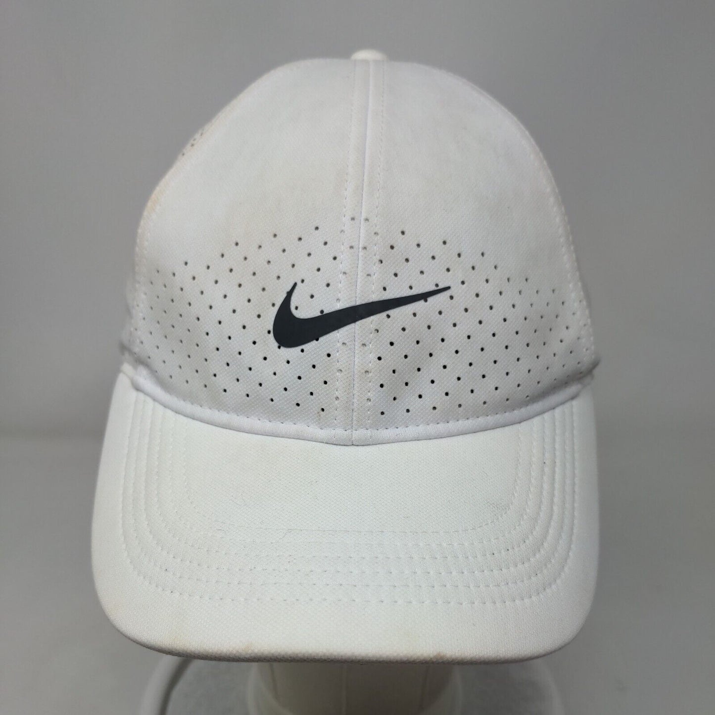 Nike Snapback Hat White OSFM Adjustable Breathable Legacy91 Dri-Fit 6 Panel