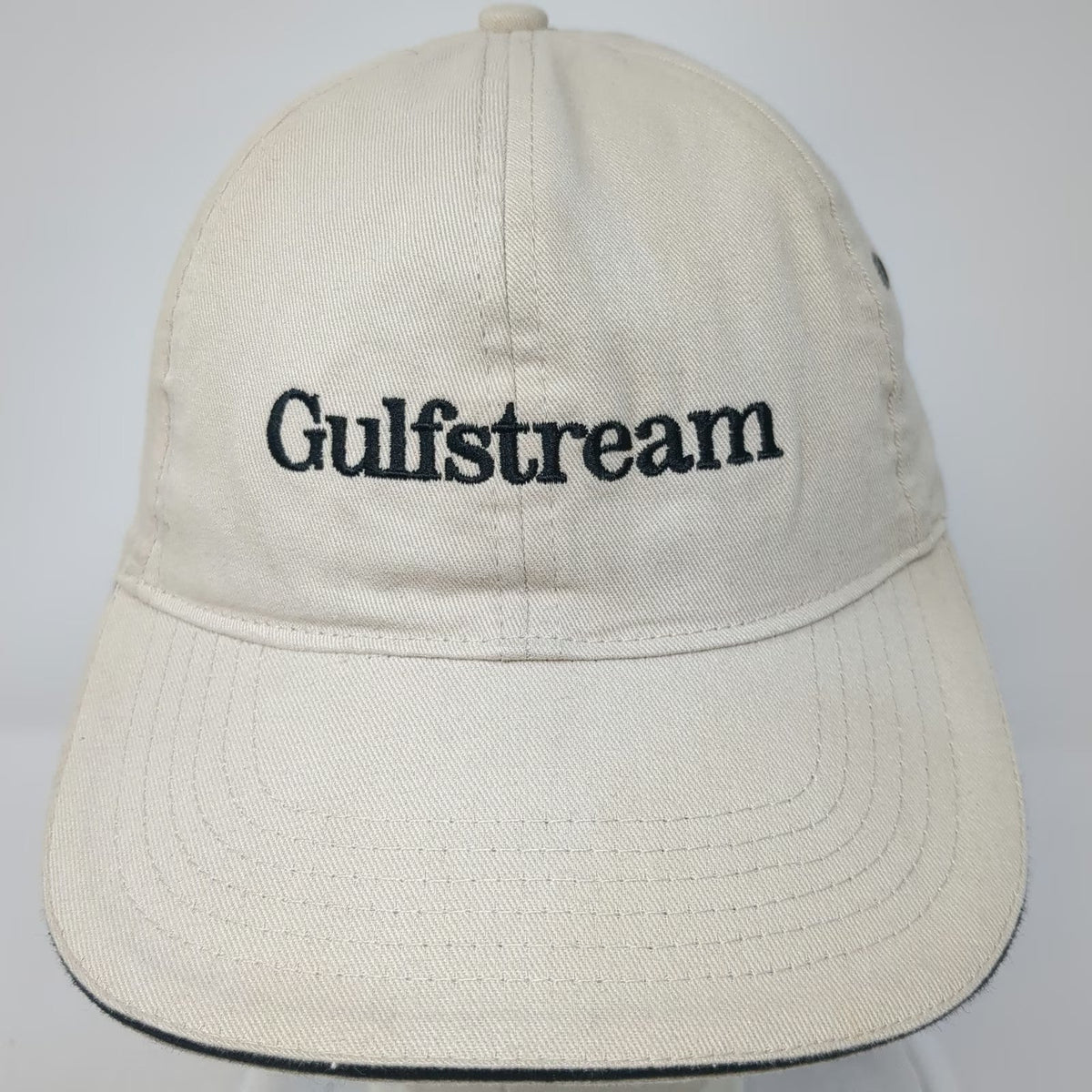 Gulfstream Baseball Cap Beige One Size Slideback Black Sandwich Brim Hat