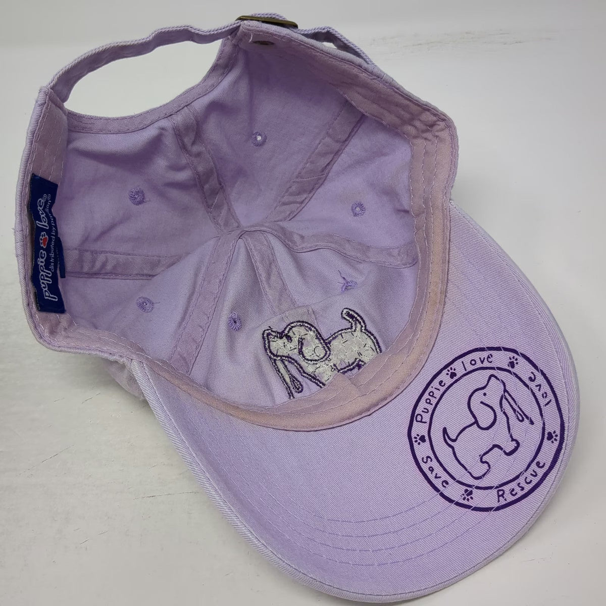 Puppie Love Baseball Cap Purple One Size Rescue Dog Mandala Graphic Hat Logo