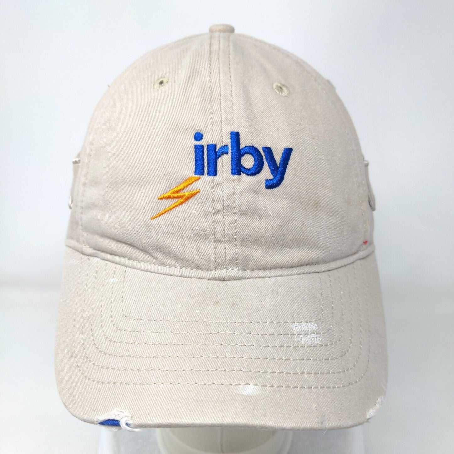 Irby Strapback Hat Tan One Size Adjustable Embroidered Distressed Geiger